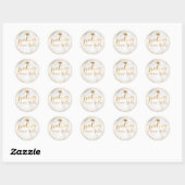 PixDezines 2018 Afstuderen/Marmer+Faux Gold Ronde Sticker (Vel)