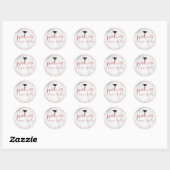 PixDezines 2018 Graduation/Marble+Faux Rose Gold Ronde Sticker (Vel)