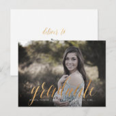 PixDezines 2019 Afstuderen Foto's/Faux Metallic Go Aankondigingskaart (Voorkant / Achterkant)