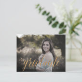 PixDezines 2019 Afstuderen Foto's/Faux Metallic Go Aankondigingskaart (Staand voorkant)