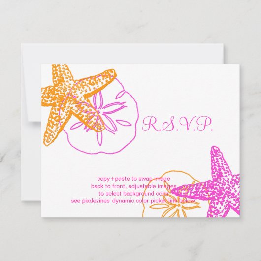 PixDezines 4.25-inch x5.5-inch rsvp, zeester voor  RSVP Kaartje (Voorkant)