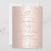 PixDezines 50 + Fabulous Roos Gold Stars Kaart (Voorkant)