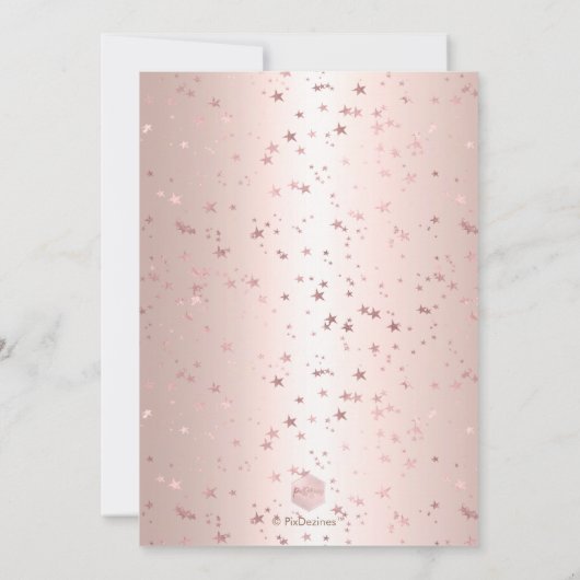 PixDezines 50 + Fabulous Roos Gold Stars Kaart (Achterkant)