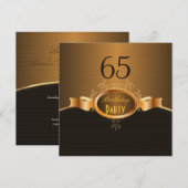 PixDezines 65 Birthday Party/DIY uw evenement. Kaart (Voorkant / Achterkant)