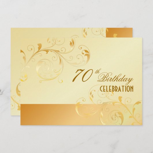 PixDezines 70 Birthday/Filigree Swirls/DIY Event Kaart (Voorkant / Achterkant)