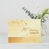 PixDezines 70 Birthday/Filigree Swirls/DIY Event Kaart (Staand voorkant)