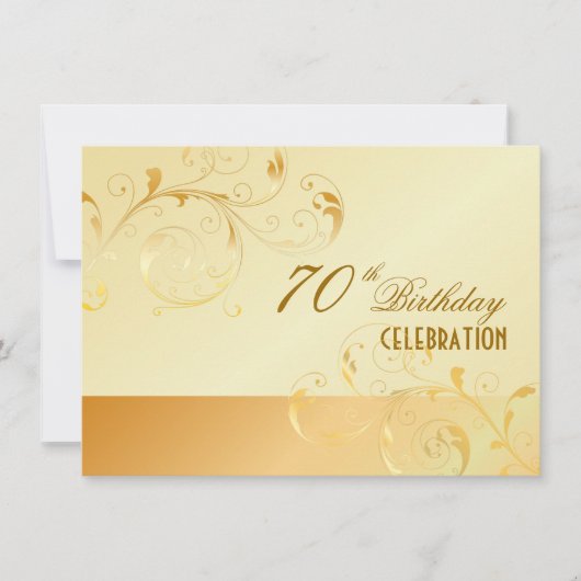 PixDezines 70 Birthday/Filigree Swirls/DIY Event Kaart (Voorkant)