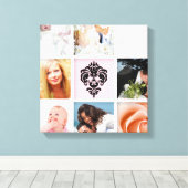 PixDezines 9-foto op canvas, wit framesjabloon Canvas Afdruk (Insitu (Houten vloer))