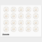 PixDezines A-Z, DIY Faux Goud Monogram + Marmer Ronde Sticker (Vel)