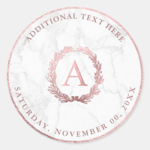 PixDezines A-Z, doe-het-zelf neproosgoud monogram+ Ronde Sticker
