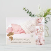 PixDezines aap foto's geboorte aankondiging (Staand voorkant)