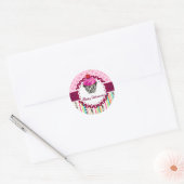 PixDezines aardbeien wervelingen cupcake/DIY kleur Ronde Sticker (Envelop)
