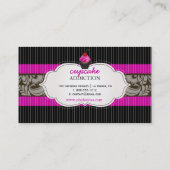 PixDezines aardbeien wervelingen cupcake + pinstri Visitekaartje (Achterkant)