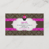 PixDezines aardbeien wervelingen cupcake + pinstri Visitekaartje (Achterkant)