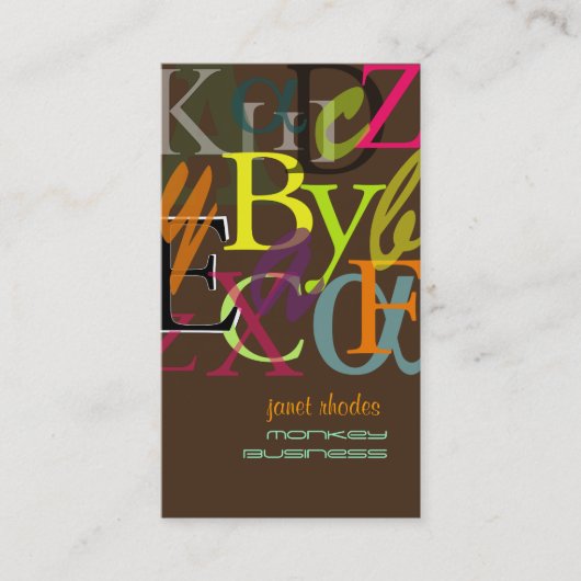 PixDezines ABC, Greek Alpha Visitekaartje (Voorkant)