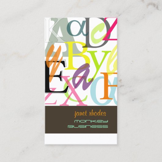 PixDezines ABC, Griekse Alpha/dij Visitekaartje (Voorkant)