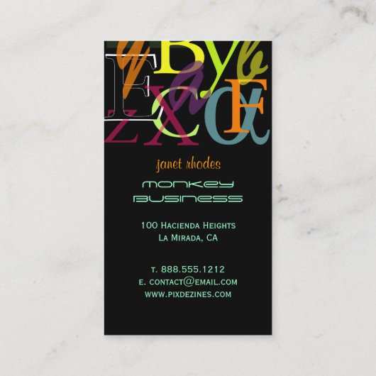 PixDezines ABC, Griekse alpha/DIY achtergrond Visitekaartje (Achterkant)