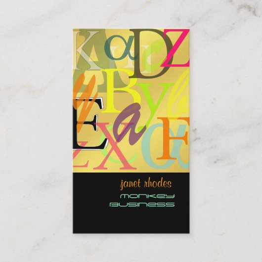 PixDezines ABC, Griekse Alpha Visitekaartje (Voorkant)