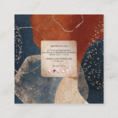 PixDezines Abstract Arrangement H2 Roos Gold Busi Vierkante Visitekaartje (Achterkant)