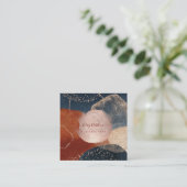 PixDezines Abstract Arrangement H2 Roos Gold Busi Vierkante Visitekaartje (Staand voorkant)