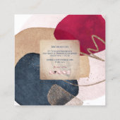 PixDezines Abstract Arrangement H2 Roos Gold Vierkante Visitekaartje (Achterkant)