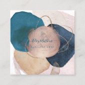 PixDezines Abstract Arrangement H2 Roos Gold Vierkante Visitekaartje (Voorkant)