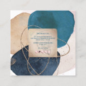 PixDezines Abstract Arrangement H2 Roos Gold Vierkante Visitekaartje (Achterkant)