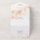 PixDezines Abstract Cosmic Blush Pink Gold All In One Uitnodiging (Buitenkant)