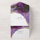 PixDezines Abstract Cosmic Violet Paars All In One Uitnodiging (Buitenkant)