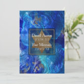 PixDezines Abstract Faux Metallic/Bar Mitzvah Kaart (Staand voorkant)