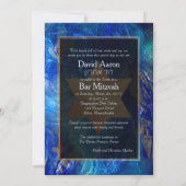 PixDezines Abstract Faux Metallic/Bar Mitzvah Kaart (Achterkant)