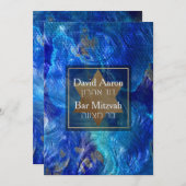PixDezines Abstract Faux Metallic/Bar Mitzvah Kaart (Voorkant / Achterkant)