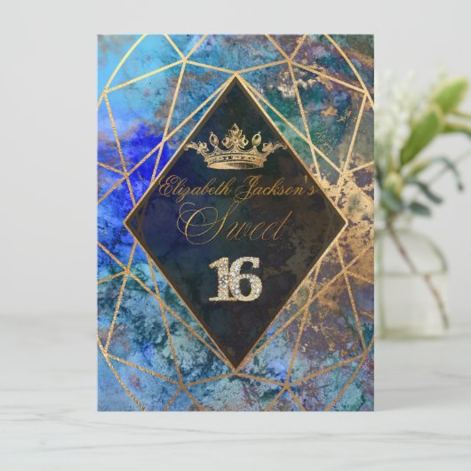 PixDezines Abstract Galaxy/Sweet+16 Kaart (Staand voorkant)