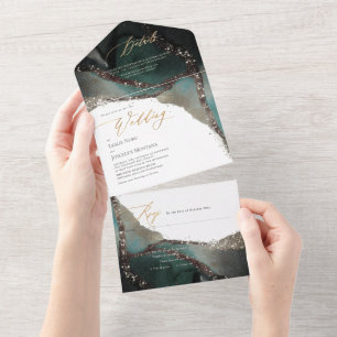 PixDezines Abstract op Zee Marine Blue All In One Uitnodiging