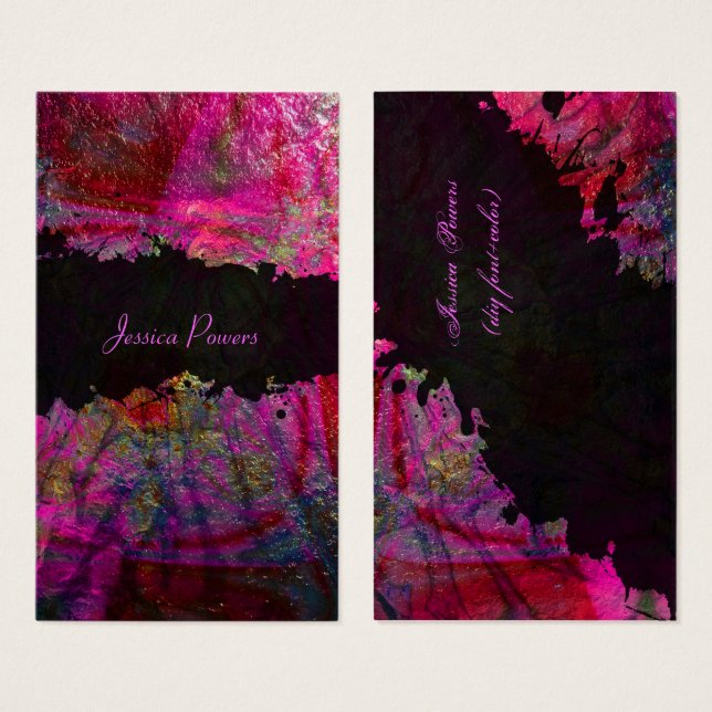 PixDezines abstract/roze/metaal textuur Visitekaartjes (Voorkant /achterkant)