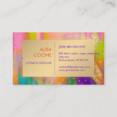 PixDezines Abstracte Boho Waterverf Visitekaartje (Achterkant)