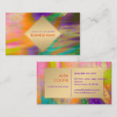 PixDezines Abstracte Boho Waterverf Visitekaartje (Voorkant / Achterkant)