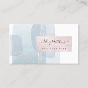 PixDezines Abstracte Compositie H2 Stof Blauw Zake Visitekaartje