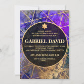 PixDezines Abstracte Galaxy Bar Mitzvah Kaart (Achterkant)