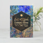 PixDezines Abstracte Galaxy Bar Mitzvah Kaart (Staand voorkant)