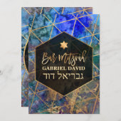 PixDezines Abstracte Galaxy Bar Mitzvah Kaart (Voorkant / Achterkant)