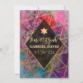 PixDezines Abstracte Galaxy Bar Mitzvah Kaart (Voorkant)
