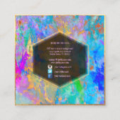 PixDezines Abstracte Galaxy/Neon kleuren Vierkante Visitekaartje (Achterkant)