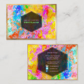 PixDezines Abstracte Galaxy/Neon kleuren Visitekaartje (Voorkant / Achterkant)