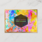 PixDezines Abstracte Galaxy/Neon kleuren Visitekaartje (Voorkant)