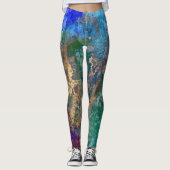 PixDezines Abstracte Melkweg / Kosmische Energie Leggings (Voorkant)