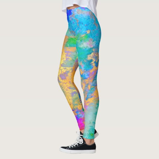 PixDezines Abstracte Melkweg / Kosmische Energie Leggings (Links)
