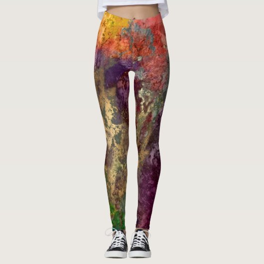 PixDezines Abstracte Melkweg / Kosmische Energie Leggings (Voorkant)