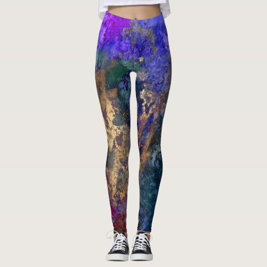 PixDezines Abstracte Melkweg / Kosmische Energie Leggings (Voorkant)