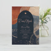 PixDezines Abstracte Moderne B'nai Mitzvah Kaart (Staand voorkant)